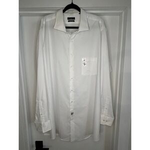 NEW Shaquille O'Neal XLG White Dress Shirt Tall Cooling Stretch 18.5 37/38 XXL